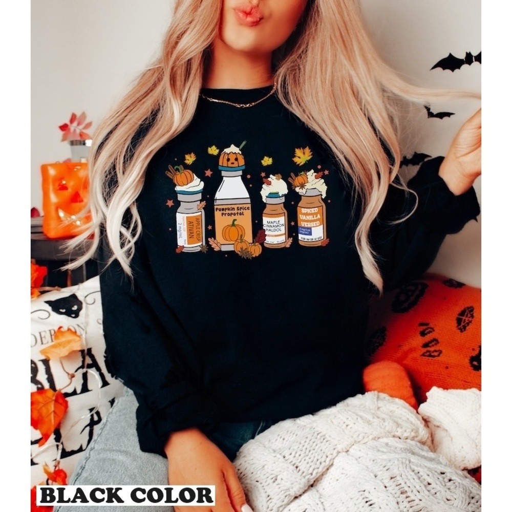 Fall Nurse Medicine Sweatshirt, Fall Nurse Halloween Nurse, Spooky Nurse Gift